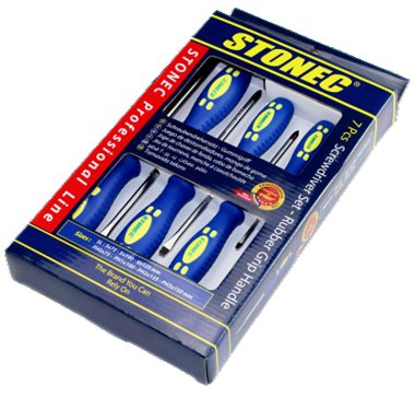 STONEC Screw driver set - Rubber Handle 7 pc set