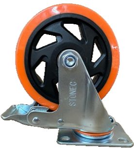 STONEC Orange Brake Caster Wheels 75X32 mm