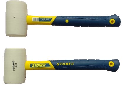 STONEC White Rubber Hammer - Fiberglass Handle 16 Oz