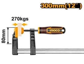 F clamp with plastic handle 300mm INGCO