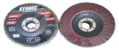 STONEC Flap Discs - Aluminum Oxide - Steel & Wood 115 x 22.22 mm - 4 1/2"