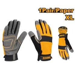 Mechanic gloves Black/Yellow XL INGCO