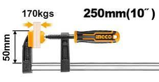 F clamp with plastic handle 250mm INGCO