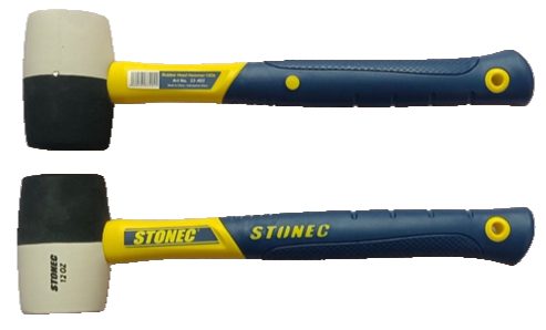 STONEC White / Black Rubber Hammer - Fiberglass Handle 12 Oz
