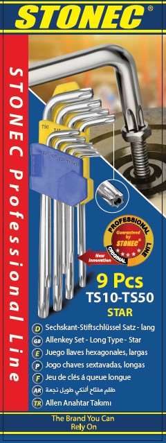 STONEC Allenkey Set - Long Type -Pentagon- STONEC 9 pc set