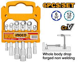 6 pcs L-Angled Hex Socket Wrench Set INGCO
