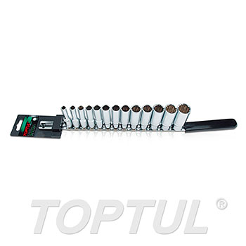 طقم حبوب بوكس مشرشر طويل 3/8" TOPTUL