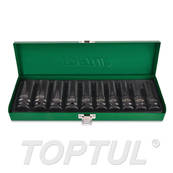 طقم حبوب اسود 10قطع 1/2" TOPTUL