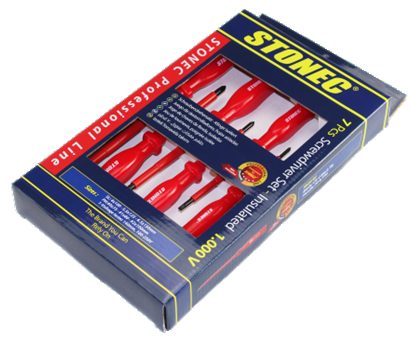 STONEC Screwdriver set - Insulated Handle -1000 V 7 pc set