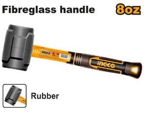 Rubber hammer Black 8oz INGCO