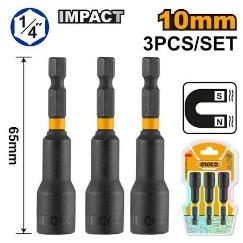 3 Pcs impact magnetic nut set INGCO